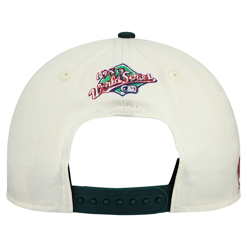 Casquette ajustable New Era 9FORTY M-Crown pour homme, crème/vert, Oakland Athletics World Series