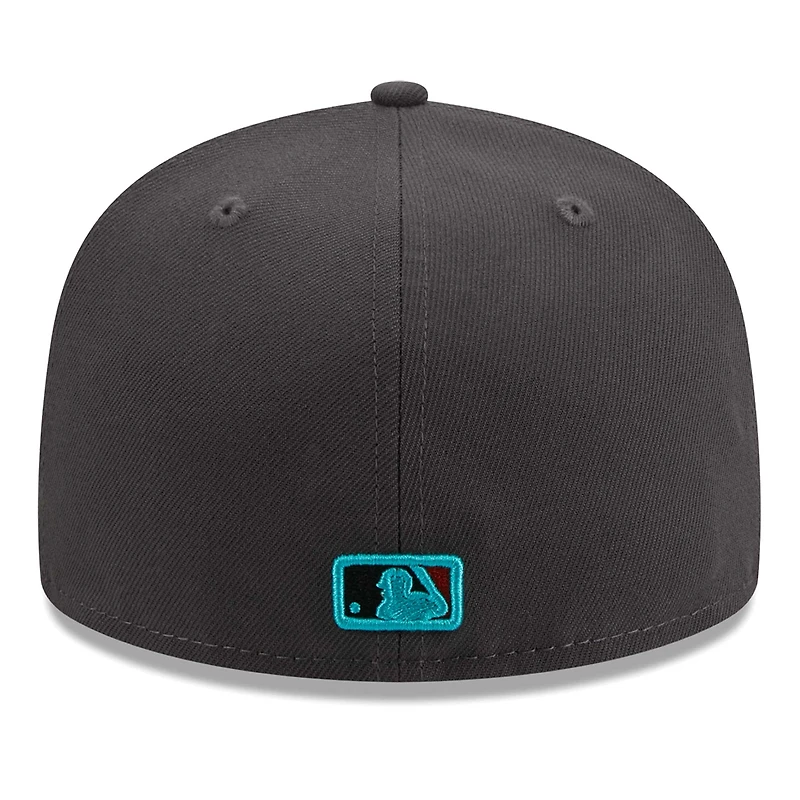 Casquette ajustée 59FIFTY à imprimé Oakland Athletics de New Era pour homme en graphite