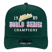 Men's New Era Green Oakland Athletics 1989 World Series Champions Historic 9FIFTY A-Frame Snapback Hat