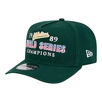 Casquette snapback New Era verte Oakland Athletics 1989, champions des World Series, modèle 9FIFTY historique.