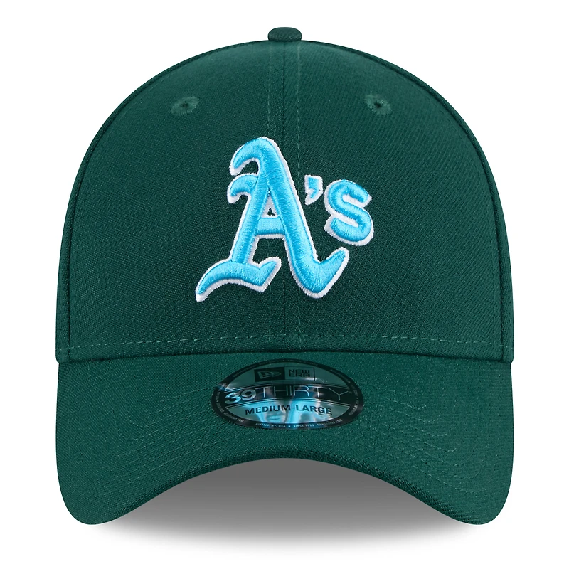 Casquette 39THIRTY Flex pour homme Oakland Athletics 2024 New Era verte la fête des pères