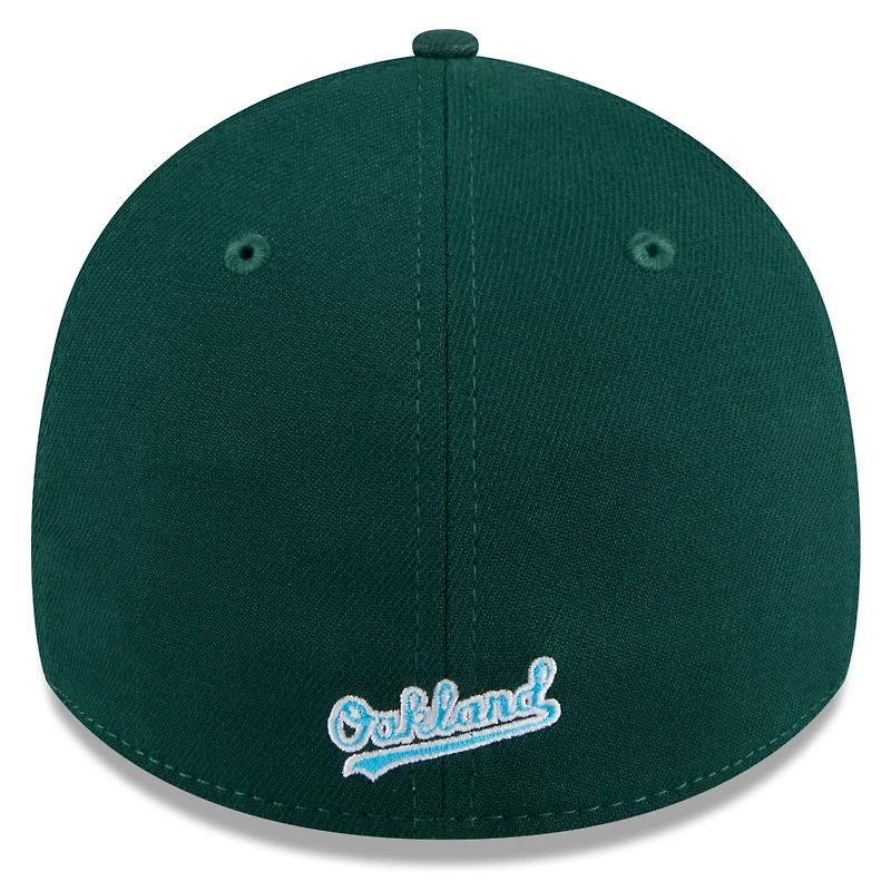 Casquette 39THIRTY Flex pour homme Oakland Athletics 2024 New Era verte la fête des pères