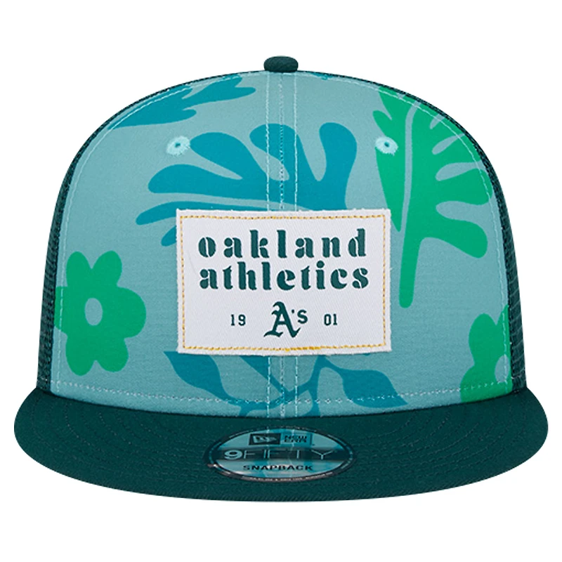 Men's New Era Green Oakland Athletics Bikini Bottom Trucker 9FIFTY Snapback Hat