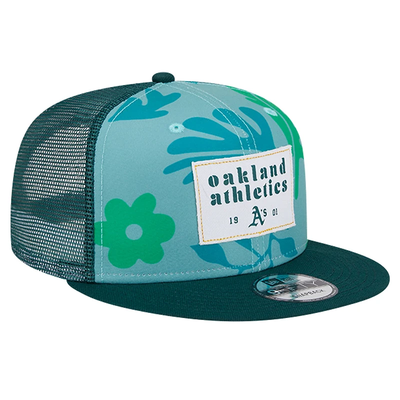 Men's New Era Green Oakland Athletics Bikini Bottom Trucker 9FIFTY Snapback Hat