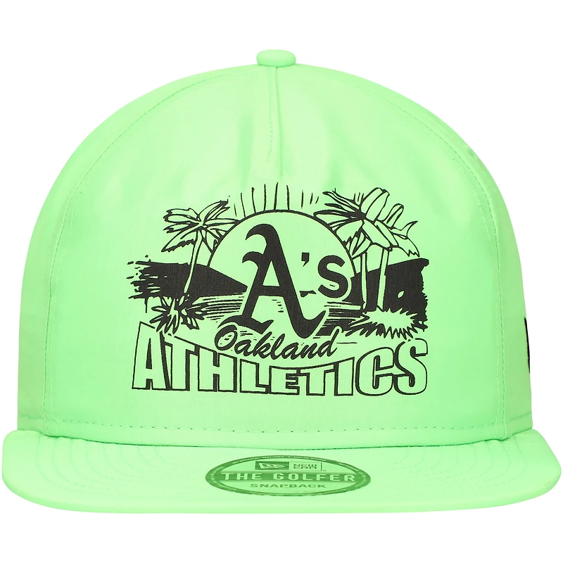 Men's New Era Green Oakland Athletics Neon Golfer Snapback Hat