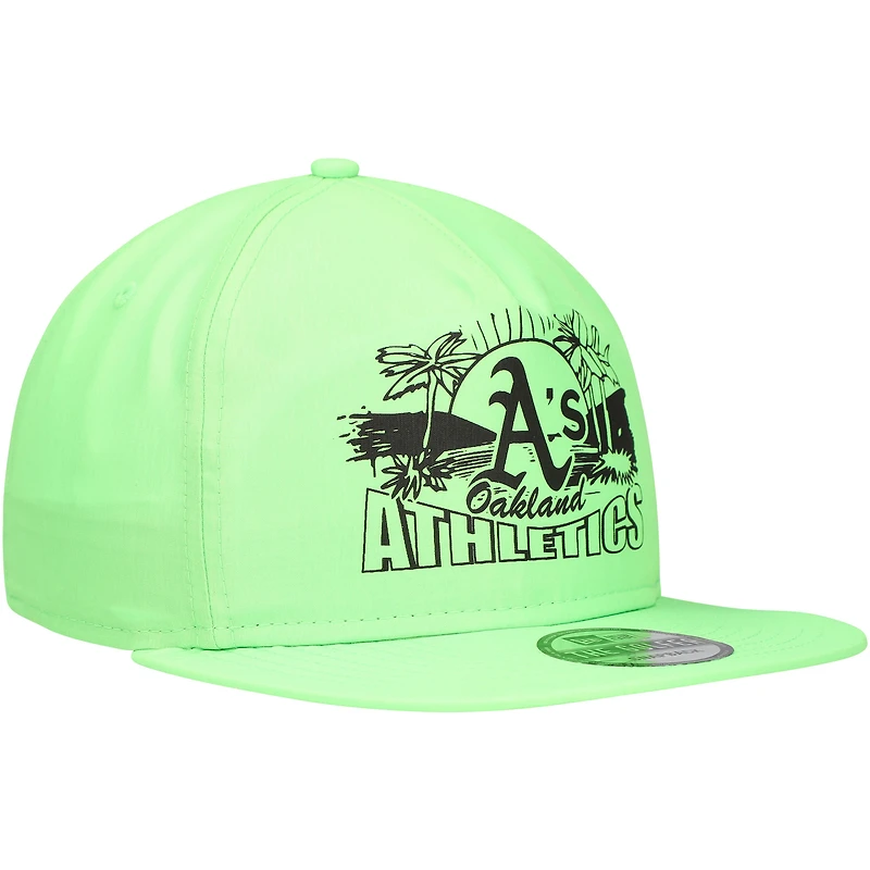 Men's New Era Green Oakland Athletics Neon Golfer Snapback Hat