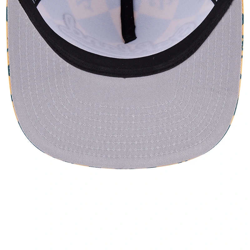 Men's New Era Green Oakland Athletics Seeing Diamonds A-Frame Trucker 9FIFTY Snapback Hat