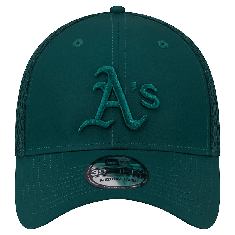 Casquette 39THIRTY Flex verte Oakland Athletics Team Tone pour homme de New Era