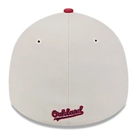 Men's New Era  Khaki/Red Oakland Athletics 2024 Fourth of July 39THIRTY Flex Hat