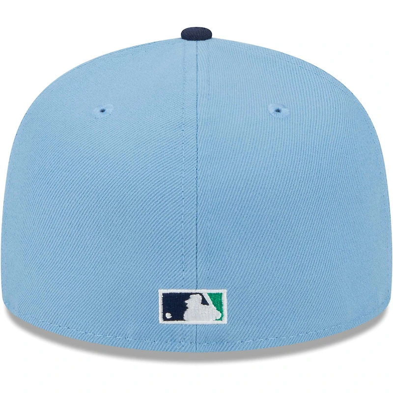 Men's New Era Light Blue/Navy Oakland Athletics Green Undervisor 59FIFTY Fitted Hat