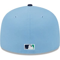 Men's New Era Light Blue/Navy Oakland Athletics Green Undervisor 59FIFTY Fitted Hat