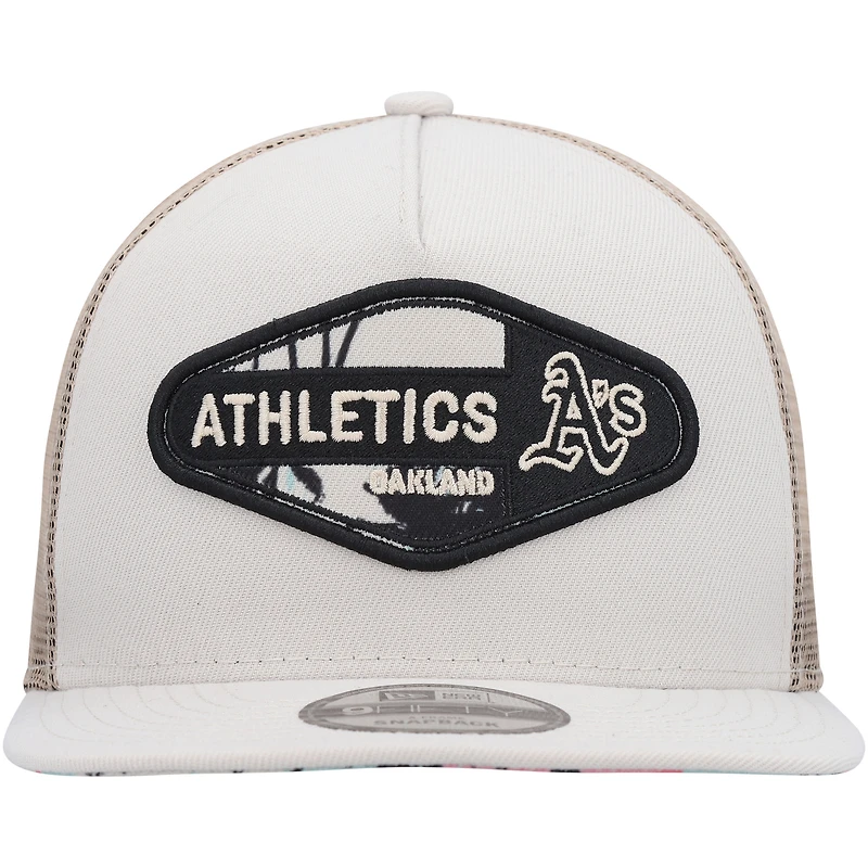 Casquette snapback A-Frame Trucker 9FIFTY Oakland Athletics Retro Beachin' Patch New Era pour homme