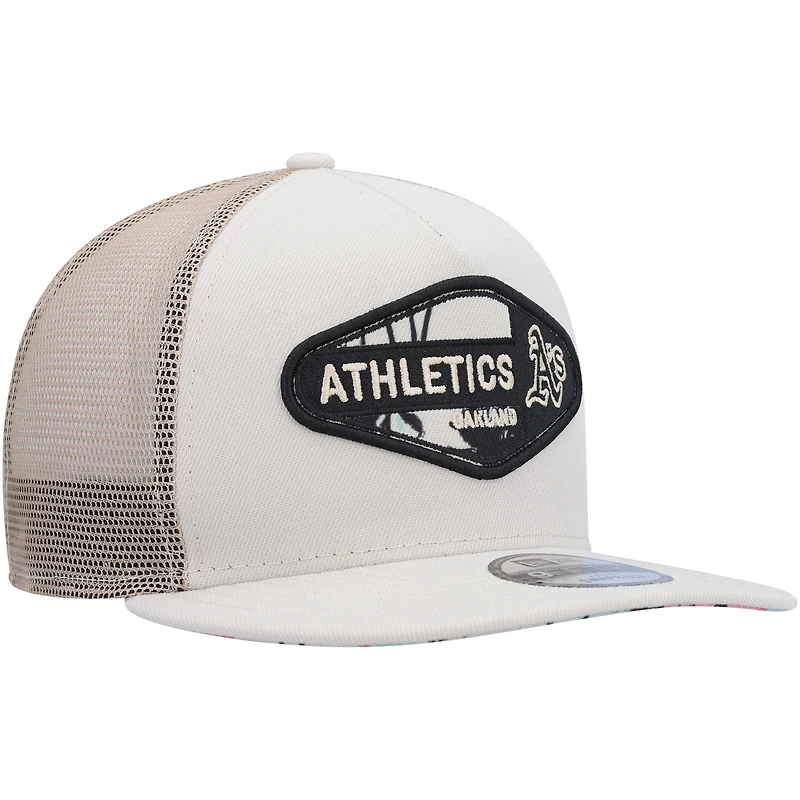 Casquette snapback A-Frame Trucker 9FIFTY Oakland Athletics Retro Beachin' Patch New Era pour homme