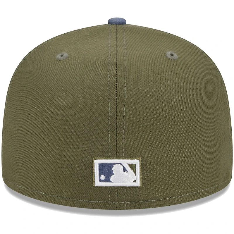 Casquette ajustée 59FIFTY Oakland Athletics olive/bleu New Era pour homme