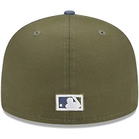 Casquette ajustée 59FIFTY Oakland Athletics olive/bleu New Era pour homme
