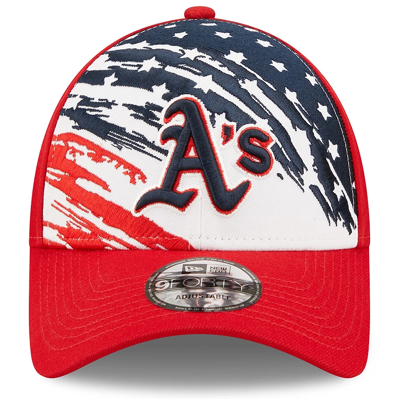 Casquette ajustable à pression 9FORTY du 4 juillet 2022 des Oakland Athletics de New Era pour homme