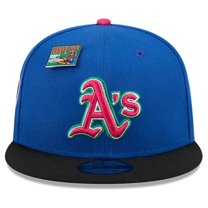 Men's New Era Royal/Black Oakland Athletics Watermelon Big League Chew Flavor Pack 9FIFTY Snapback Hat