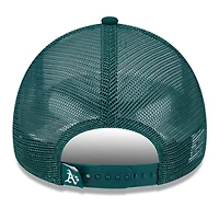 Casquette ajustable 9FORTY Stacked A-Frame Trucker des Oakland Athletics de New Era pour homme, blanche/verte