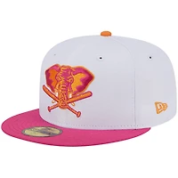 Casquette ajustée 59FIFTY pour homme New Era blanche/rose le 40e anniversaire de l'équipe des Oakland Athletics