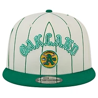 Men's New Era White Oakland Athletics Jersey Pinstripe 9FIFTY Snapback Hat