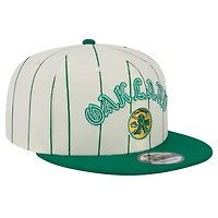 Men's New Era White Oakland Athletics Jersey Pinstripe 9FIFTY Snapback Hat