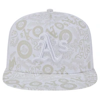 Men's New Era White Oakland Athletics Logo Dunes A-Frame Trucker 9FIFTY Snapback Hat