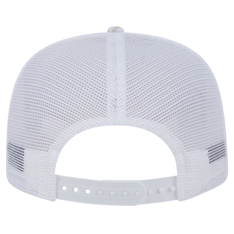 Men's New Era White Oakland Athletics Logo Dunes A-Frame Trucker 9FIFTY Snapback Hat
