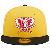 Men's New Era Yellow/Black Oakland Athletics Grilled 59FIFTY Fitted Hat