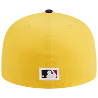 Men's New Era Yellow/Black Oakland Athletics Grilled 59FIFTY Fitted Hat