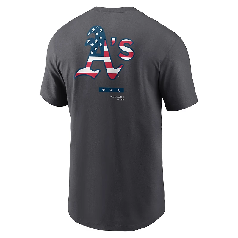 T-shirt Nike anthracite pour homme Oakland Athletics Americana