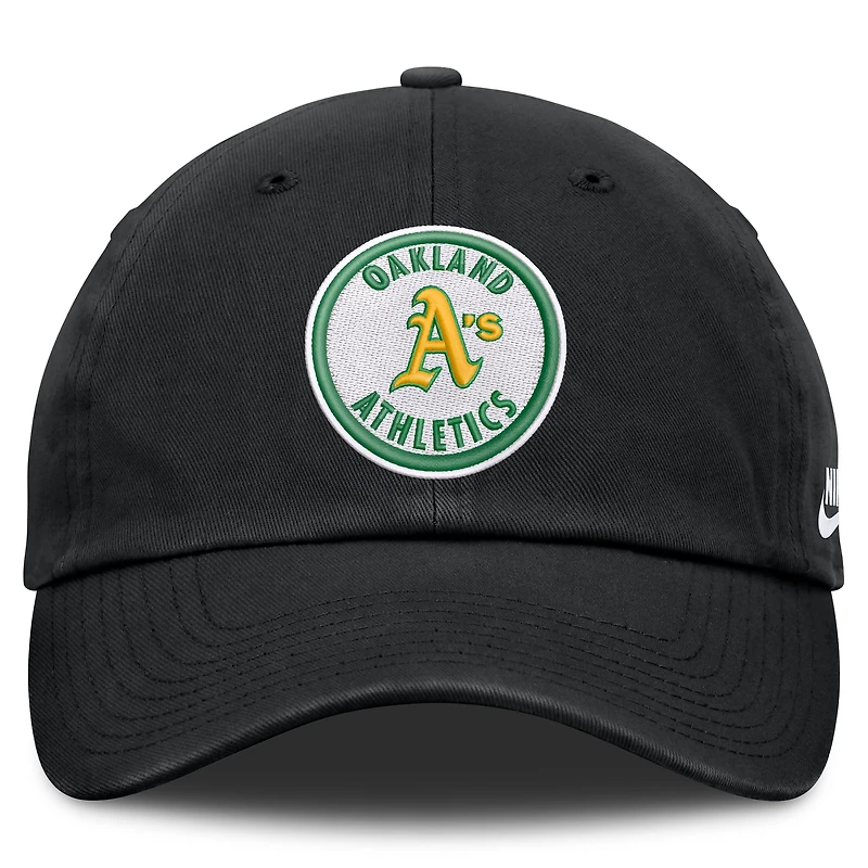 Casquette ajustable Nike noire pour homme Oakland Athletics Cooperstown Collection Club