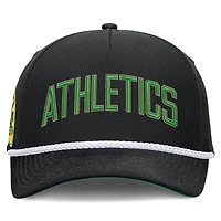 Men's Nike Black Oakland Athletics Cooperstown Collection Rise Adjustable Hat