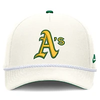 Casquette ajustable Nike Oakland Athletics Cooperstown Collection Rise couleur crème pour homme