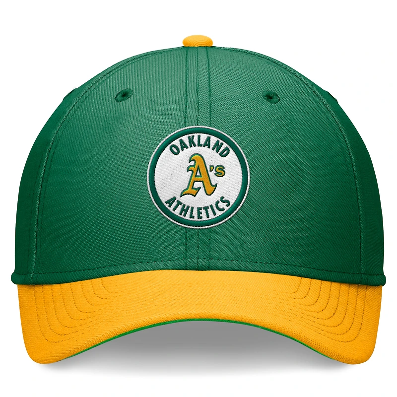 Men's Nike Green/Gold Oakland Athletics Cooperstown Collection Rewind Swooshflex Performance Hat