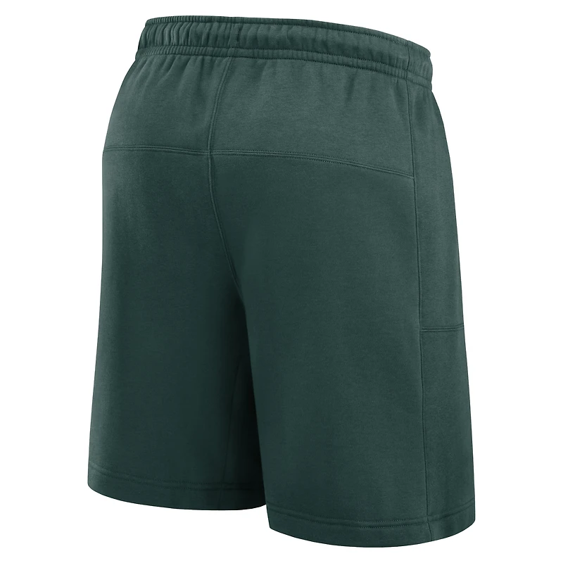 Men's Nike Green Oakland Athletics Arched Kicker Fleece Shorts