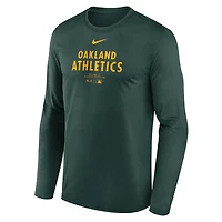 Men's Nike Green Oakland Athletics Authentic Collection Practice Performance Long Sleeve T-Shirt
