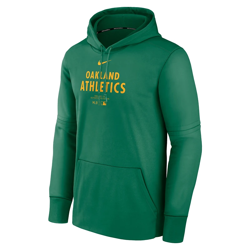 Sweat à capuche d'entraînement Nike Oakland Athletics Authentic Collection pour homme, vert