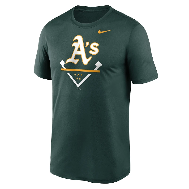 Men's Nike Green Oakland Athletics Cooperstown Collection Icon Legend Performance T-Shirt