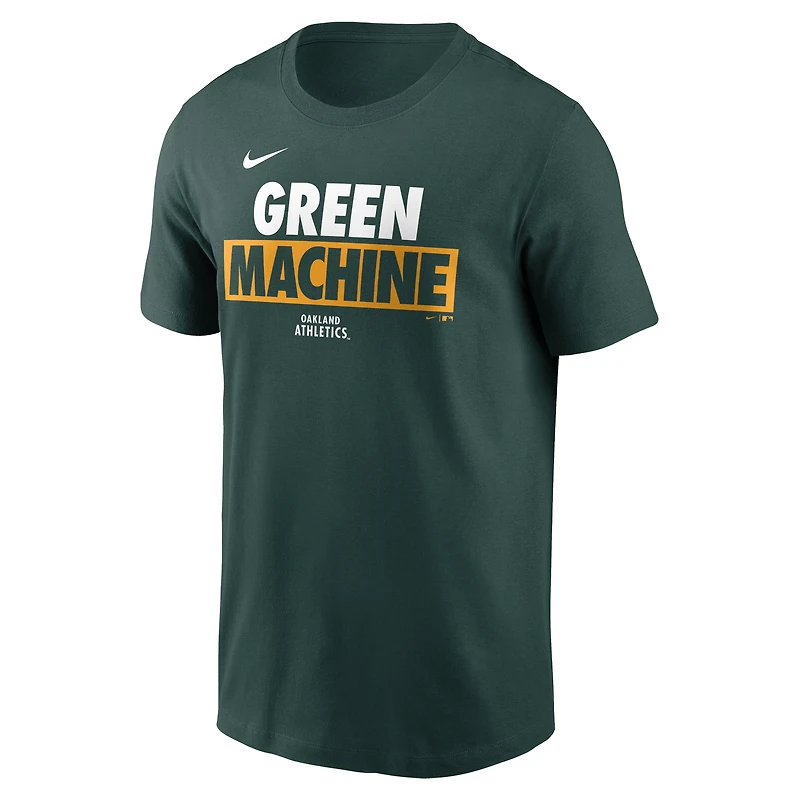 T-shirt vert Nike Rally Rule pour homme des Oakland Athletics