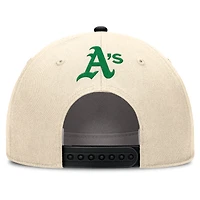 Men's Nike Natural/Black Oakland Athletics Cooperstown Collection Rise Adjustable Hat