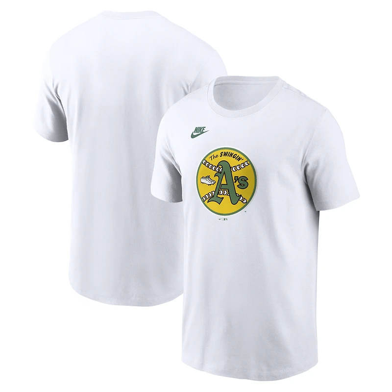 T-shirt Nike blanc Oakland Athletics Cooperstown Collection pour homme
