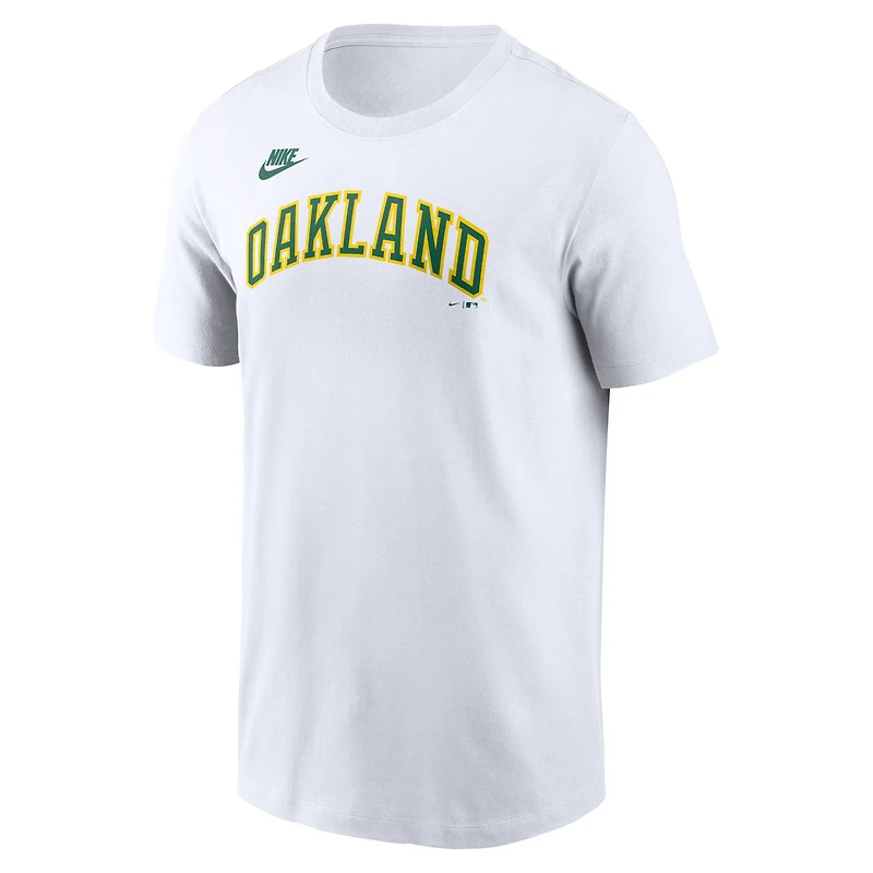 T-shirt Nike blanc Oakland Athletics Cooperstown Collection pour homme