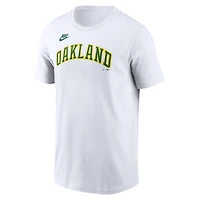 T-shirt Nike blanc Oakland Athletics Cooperstown Collection pour homme