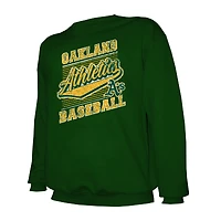 Sweat-shirt ras du cou léger vert Stitches pour homme des Oakland Athletics