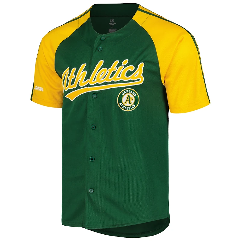 Men's Stitches Green Oakland Athletics Team Raglan Jersey