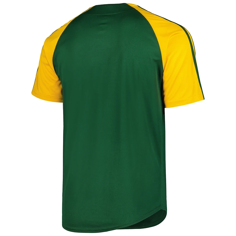 Men's Stitches Green Oakland Athletics Team Raglan Jersey