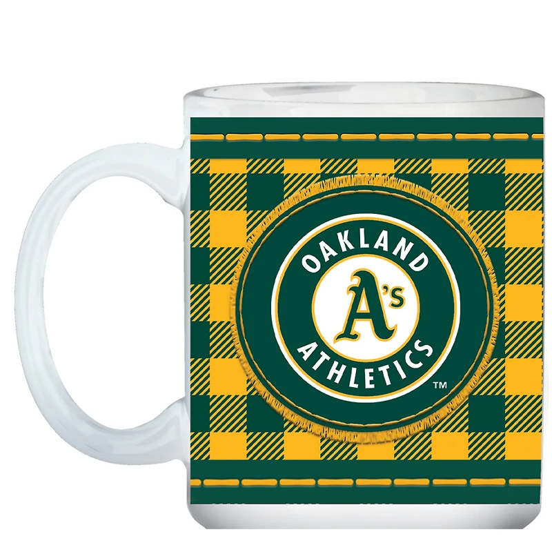 Tasse à motif tartan de Buffalo de 15 oz des Oakland Athletics pour la fête des pères