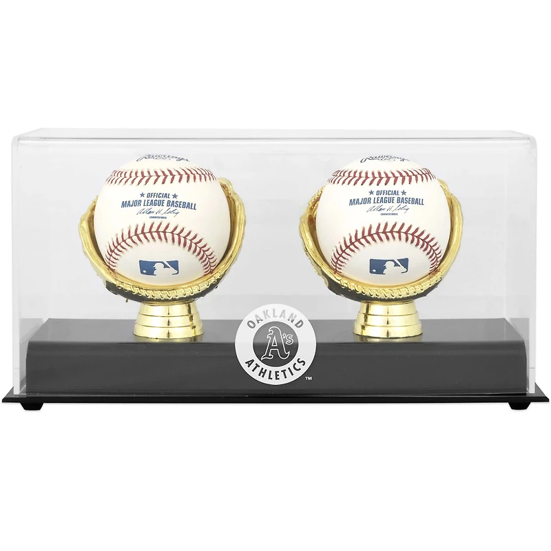 Vitrine de présentation du double logo de baseball des Oakland Athletics Gold Glove