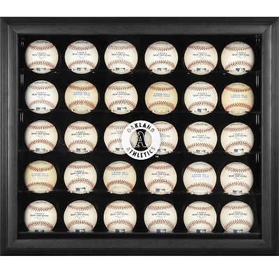 Oakland Athletics Logo Black Framed 30-Ball Display Case