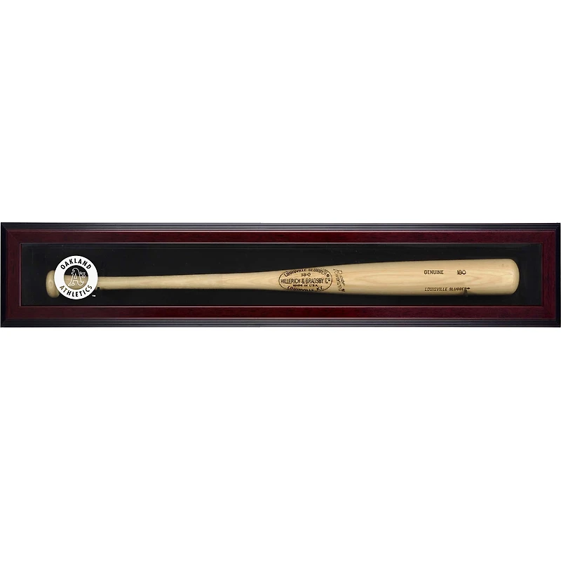 Oakland Athletics Logo Mahogany Framed Single Bat Display Case